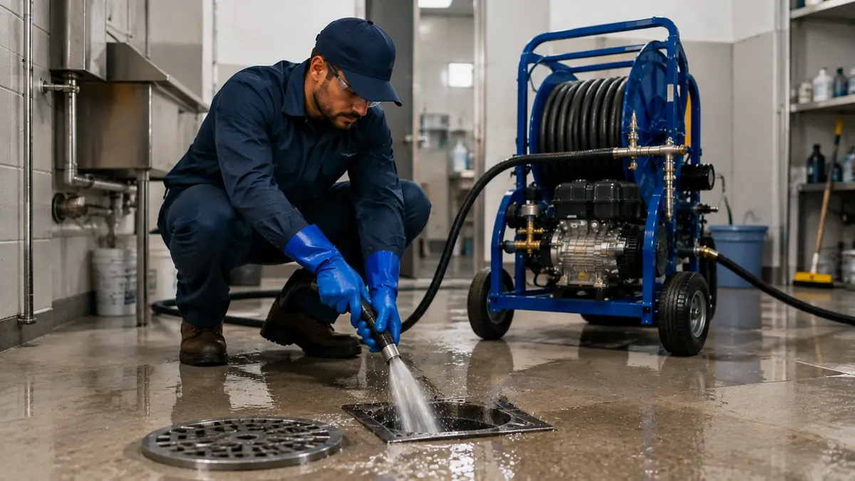 Floor Drain Hydro Jet Cleaning in Alamo